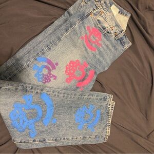 Stylish Graphic Straight Leg Jeans